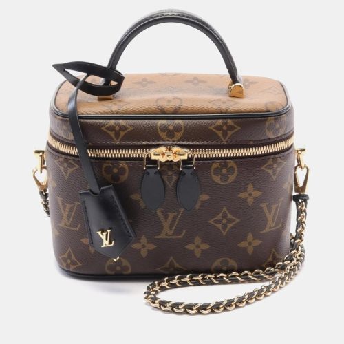 Louis Vuitton Coated Canvas Leather Brown Black Vanity Nv Pm Monogram Reverse Handbag - Louis Vuitton - Modalova