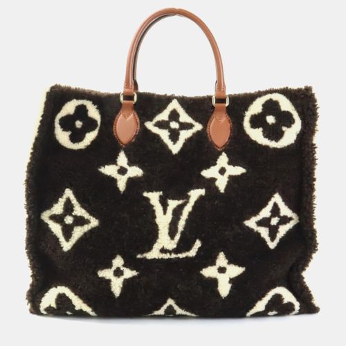Louis Vuitton Brown X Beige Monogram Teddy OnTheGo GM Shearling Handbag - Louis Vuitton - Modalova