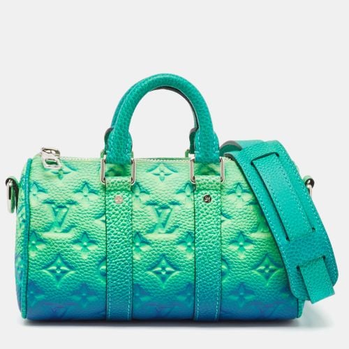 Blue/Vert Monogram Taurillon Leather Illusion Keepall XS Bag - Louis Vuitton - Modalova