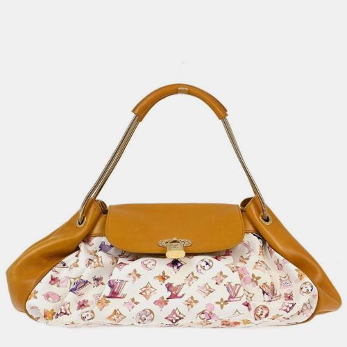 Louis Vuitton White/Brown Leather Brown Watercolour Jamais Shoulder Bag - Louis Vuitton - Modalova