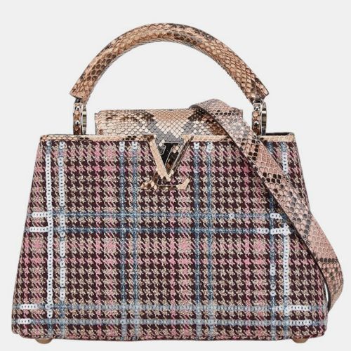 Louis Vuitton Brown Tweed & Python Leather Capucines BB Handbag - Louis Vuitton - Modalova