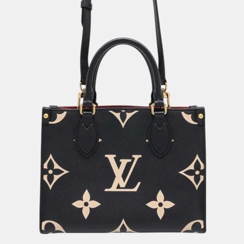 Noir/Beige Monogram Empreinte Leather On The Go PM Bag - Louis Vuitton - Modalova