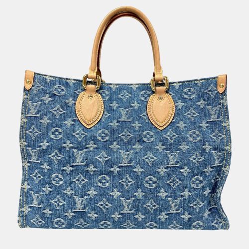 Louis Vuitton Blue Denim, Leather On The Go MM Shoulder Bag - Louis Vuitton - Modalova