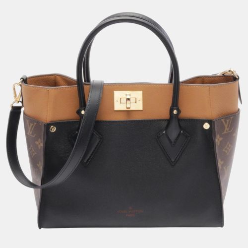 Louis Vuitton Black/Brown Leather/Coated Canvas On My Side MM Handbag - Louis Vuitton - Modalova