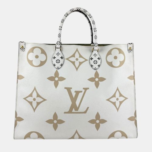 Louis Vuitton Kaki Beige Coated Canvas Monogram Giant Onthego GM Tote Bag - Louis Vuitton - Modalova