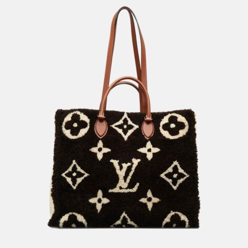 Louis Vuitton OnTheGo GM Beige/Black Leather Monogram Teddy Tote Bag - Louis Vuitton - Modalova