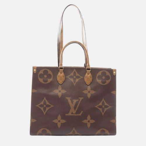 Louis Vuitton OnTheGo GM Coated Canvas Brown/Beige Monogram Giant Reverse Tote Bag - Louis Vuitton - Modalova