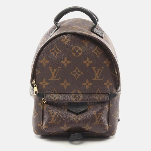 Louis Vuitton Palm Springs Mini Backpack Bag Coated Canvas Leather Monogram Brown Black - Louis Vuitton - Modalova