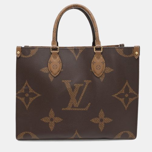 Louis Vuitton OnTheGo MM Brown, Beige Giant Monogram Reverse Canvas Tote Bag - Louis Vuitton - Modalova