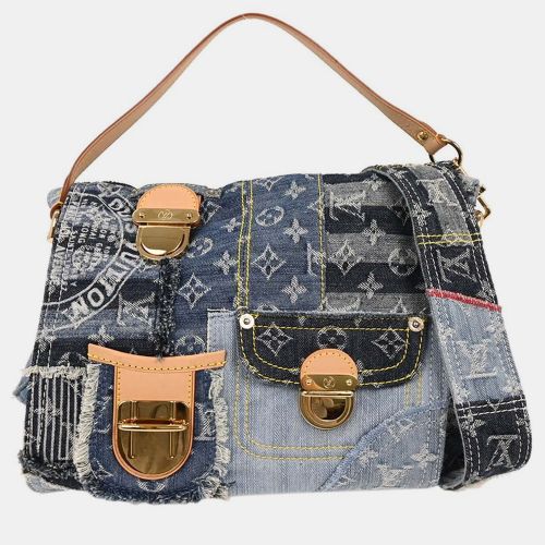 Postie Monogram Denim Patchwork Shoulder Bag - Louis Vuitton - Modalova