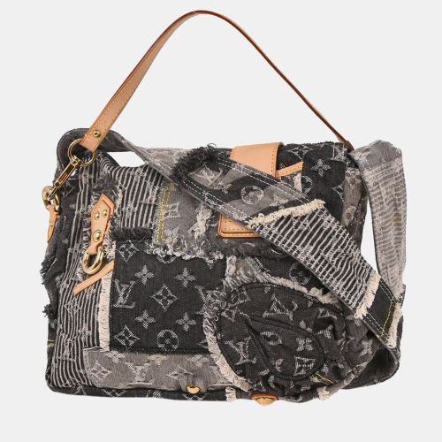 Postie Blue Monogram Denim Patchwork Shoulder Bag - Louis Vuitton - Modalova
