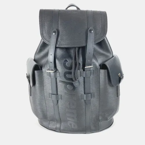 X Supreme Christopher PM Noir Epi Leather Backpack Bag - Louis Vuitton - Modalova
