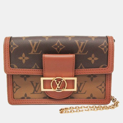 Dauphine Chain Wallet Monogram Reverse Canvas Leather Shoulder Bag - Louis Vuitton - Modalova