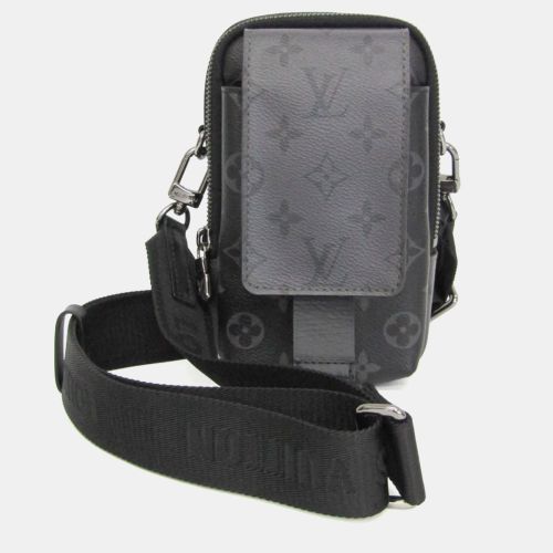 Monogram Eclipse Reverse Double Phone Pouch Gray Monogram Eclipse Reverse Canvas Shoulder Bag - Louis Vuitton - Modalova