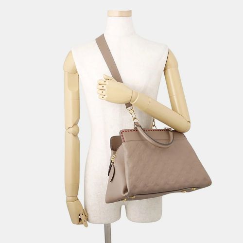 Vosges MM Taupe Monogram Empreinte Leather Top Handle Bag - Louis Vuitton - Modalova