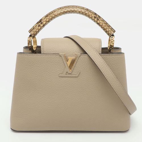 Capucines BB Galet Taurillon Leather and Python Top Handle Bag - Louis Vuitton - Modalova