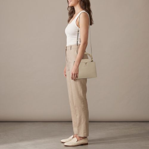 Capucines BB Galet Taurillon Leather and Python Top Handle Bag - Louis Vuitton - Modalova