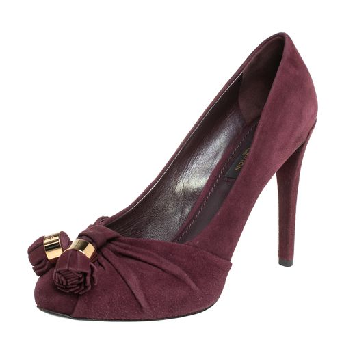 Louis Vuitton Burgundy Suede Leather Knot Confident Tassel Platform Pumps Size 36 - Louis Vuitton - Modalova