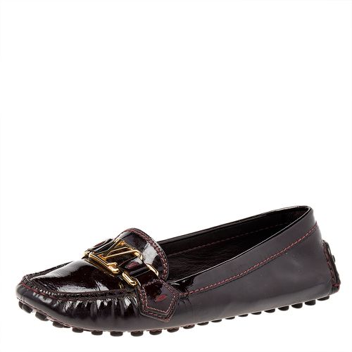 Louis Vuitton Brown Patent Leather Oxford Slip On Loafers Size 36 - Louis Vuitton - Modalova