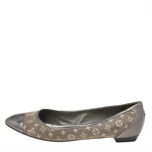 Metallic Monogram Canvas and Leather Ballet Flats Size 37.5 - Louis Vuitton - Modalova