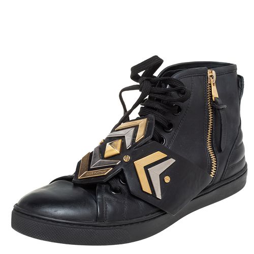 Louis Vuitton Black Leather Karakoram Pattern Punchy Sneaker Boots Size 36 - Louis Vuitton - Modalova