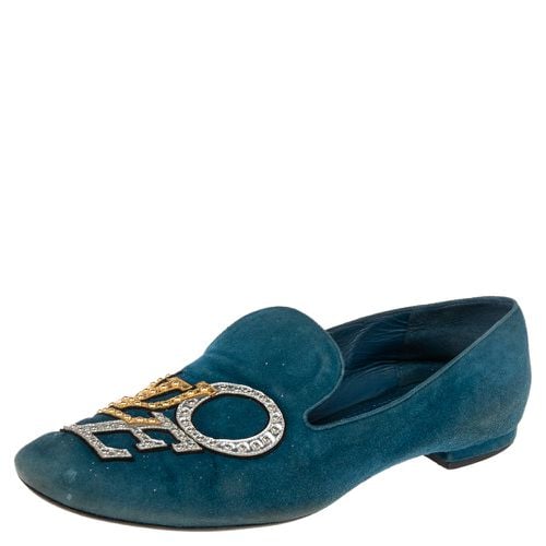 Louis Vuitton Blue Suede Love Slip On Loafers Size 37.5 - Louis Vuitton - Modalova