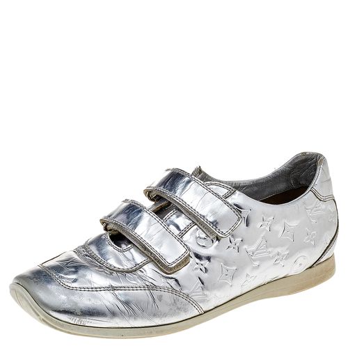 Louis Vuitton Silver Monogram Leather Velcro Strap Low Top Sneakers Size 40 - Louis Vuitton - Modalova