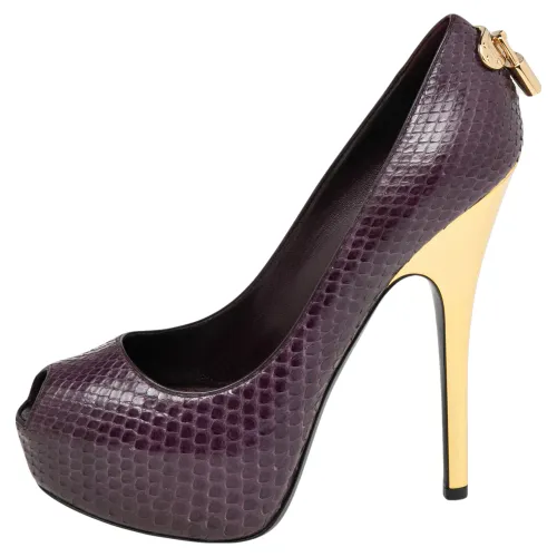 Python Oh Really! Peep Toe Platform Pumps Size 36.5 - Louis Vuitton - Modalova