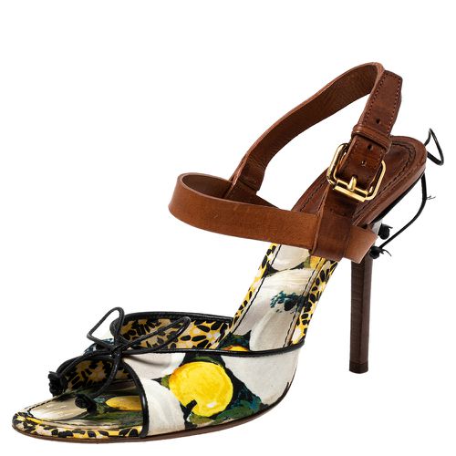 Louis Vuitton Multicolor Canvas and Leather Flower Fields Sandals Size 38 - Louis Vuitton - Modalova