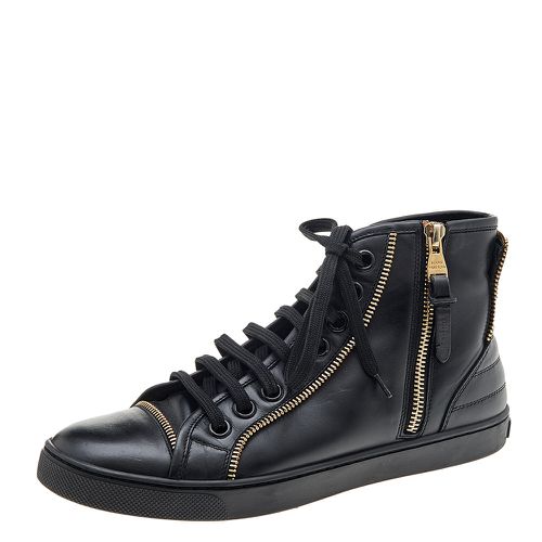 Louis Vuitton Black Leather Zip Detail High Top Sneakers Size 36.5 - Louis Vuitton - Modalova