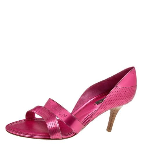 Louis Vuitton Metallic Pink Leather Open Toe Sandals Size 40.5 - Louis Vuitton - Modalova