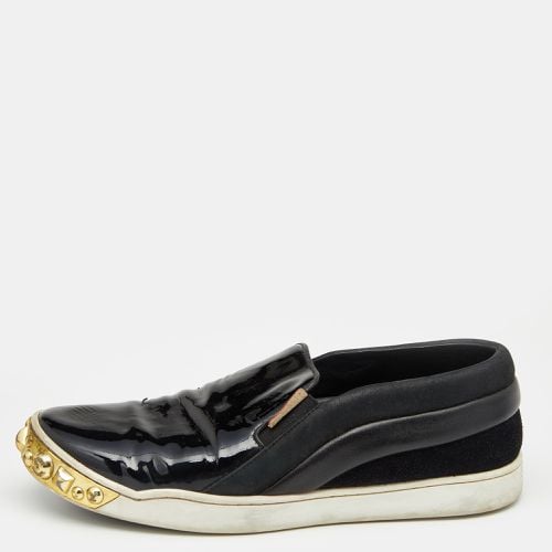 Louis Vuitton Black Patent Leather and Suede Studded Slip On Sneakers Size 38 - Louis Vuitton - Modalova