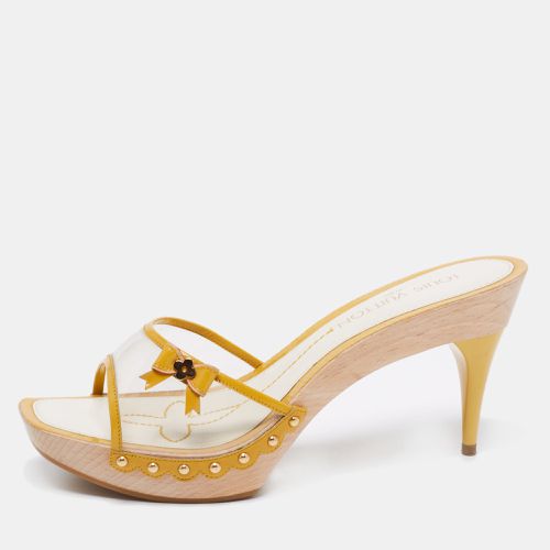 Louis Vuitton Yellow Patent Leather And PVC Bow Platform Slide Sandals Size 40.5 - Louis Vuitton - Modalova