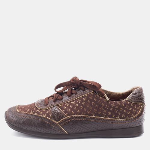 Louis Vuitton Monogram Fabric and Python Embossed Leather Low Top Sneakers Size 37 - Louis Vuitton - Modalova