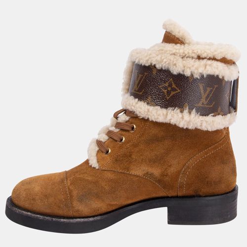 Louis Vuitton Brown Suede/Shearling Ranger Wonderland Combat Boots 38.5 - Louis Vuitton - Modalova