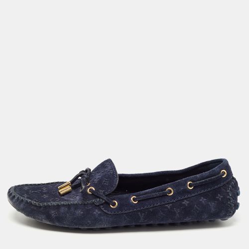 Louis Vuitton Navy Blue Monogram Embossed Suede Gloria Loafers Size 37.5 - Louis Vuitton - Modalova