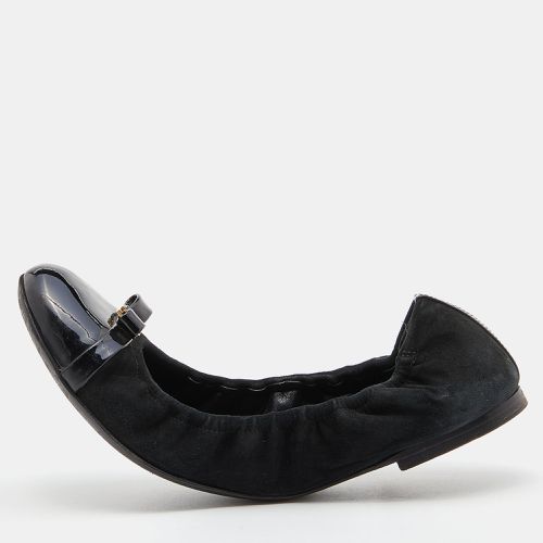 Louis Vuitton Black Suede and Patent Leather Elba Scrunch Ballet Flats Size 36.5 - Louis Vuitton - Modalova