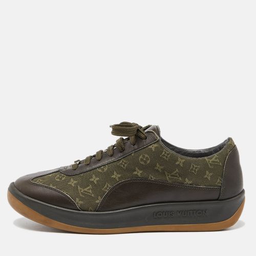 Louis Vuitton Army Green Leather and Monogram Canvas Mini Lin Sneakers Size 40.5 - Louis Vuitton - Modalova