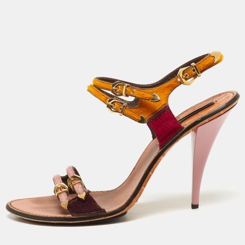 Louis Vuitton Multicolor Calf Hair Buckle Detail Strappy Sandals Size 40 - Louis Vuitton - Modalova