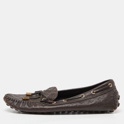 Louis Vuitton Brown Monogram Embossed Leather Gloria Loafers Size 37 - Louis Vuitton - Modalova