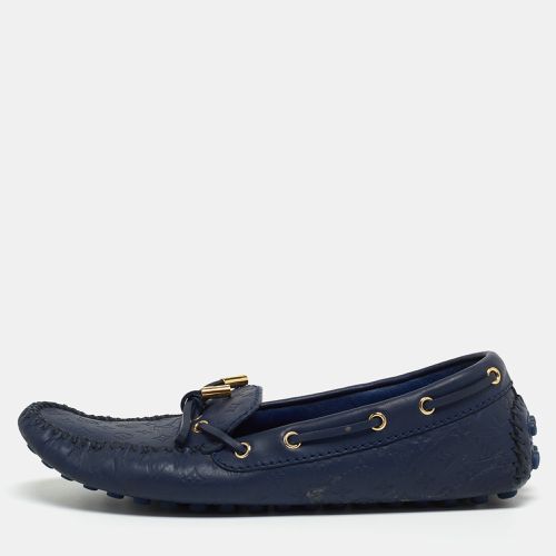 Louis Vuitton Navy Blue Monogram Embossed Leather Gloria Loafers Size 38.5 - Louis Vuitton - Modalova