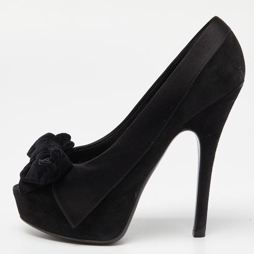 Louis Vuitton Black Suede Peep Toe Pumps Size 37.5 - Louis Vuitton - Modalova