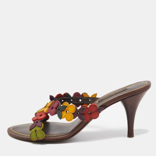 Louis Vuitton Multicolor Leather Flower Embellished Slide Sandals Size 37.5 - Louis Vuitton - Modalova