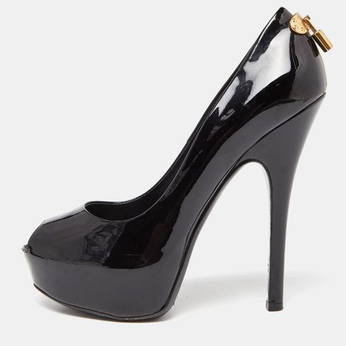 Louis Vuitton Black Patent Leather Oh Really! Platform Peep Toe Pumps Size 38.5 - Louis Vuitton - Modalova