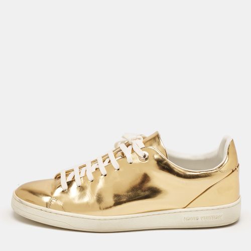 Louis Vuitton Gold Leather Frontrow Low Top Sneakers Size 40.5 - Louis Vuitton - Modalova