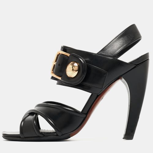 Louis Vuitton Black Leather Ankle Strap Sandals Size 36 - Louis Vuitton - Modalova