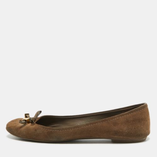 Louis Vuitton Brown Suede Dice Bow Ballet Flats Size 38 - Louis Vuitton - Modalova