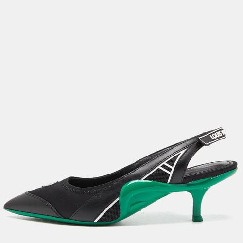 Green Satin, Mesh and Leather Archlight Slingback Pumps Size 38 - Louis Vuitton - Modalova