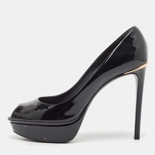 Louis Vuitton Black Patent Leather Peep Toe Platform Pumps Size 36.5 - Louis Vuitton - Modalova