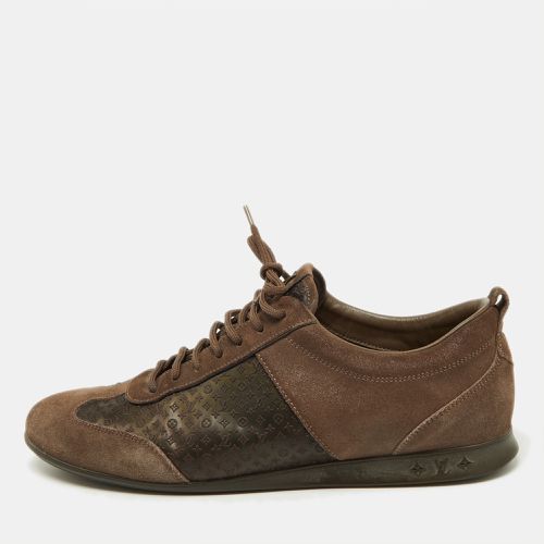 Textured Suede and Monogram Fabric Low Top Sneakers Size 39.5 - Louis Vuitton - Modalova